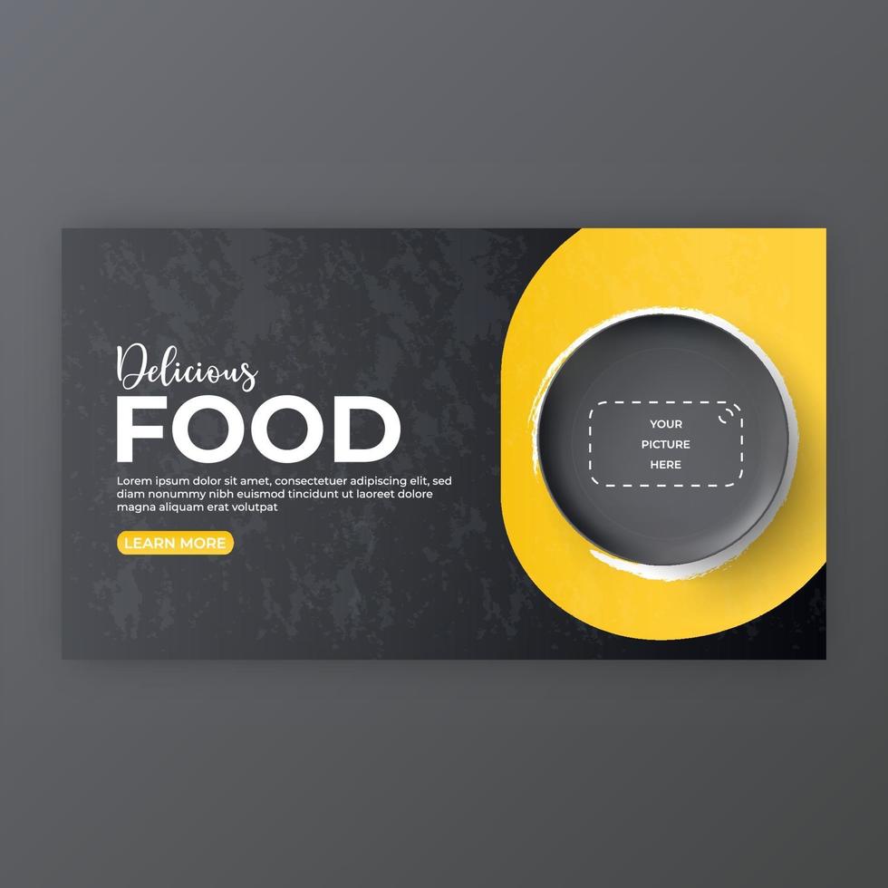 food menu and restaurant social media cover template for promotion vector