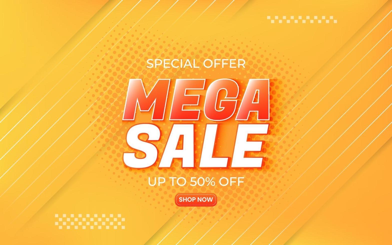 Mega sale banner template for promotion vector