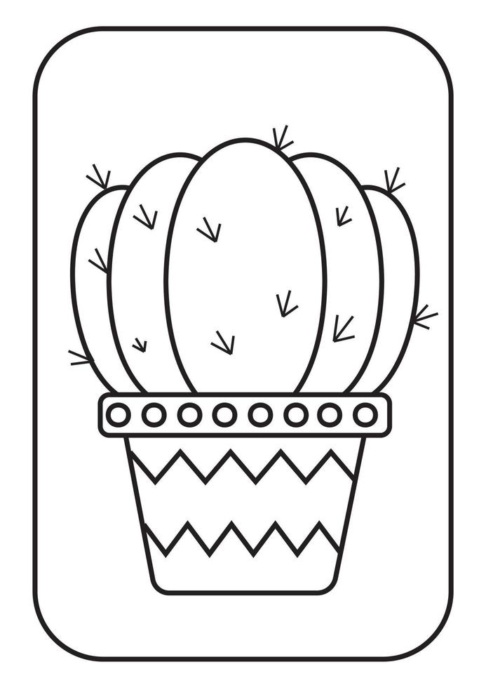 Coloring pages cacti illustration coloring for children vector