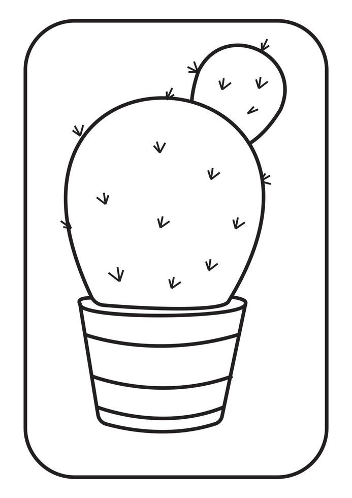 Coloring pages cacti illustration coloring for children vector