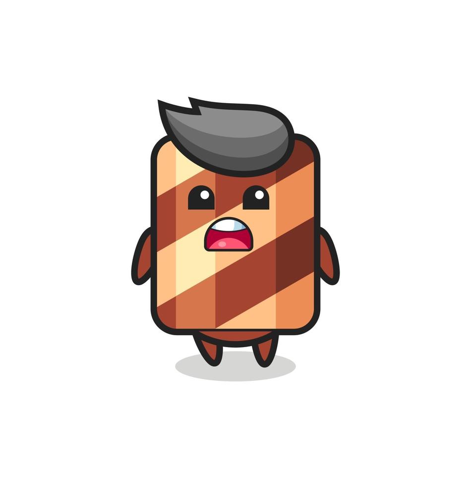 wafer roll illustration with apologizing expression, saying I am sorry vector