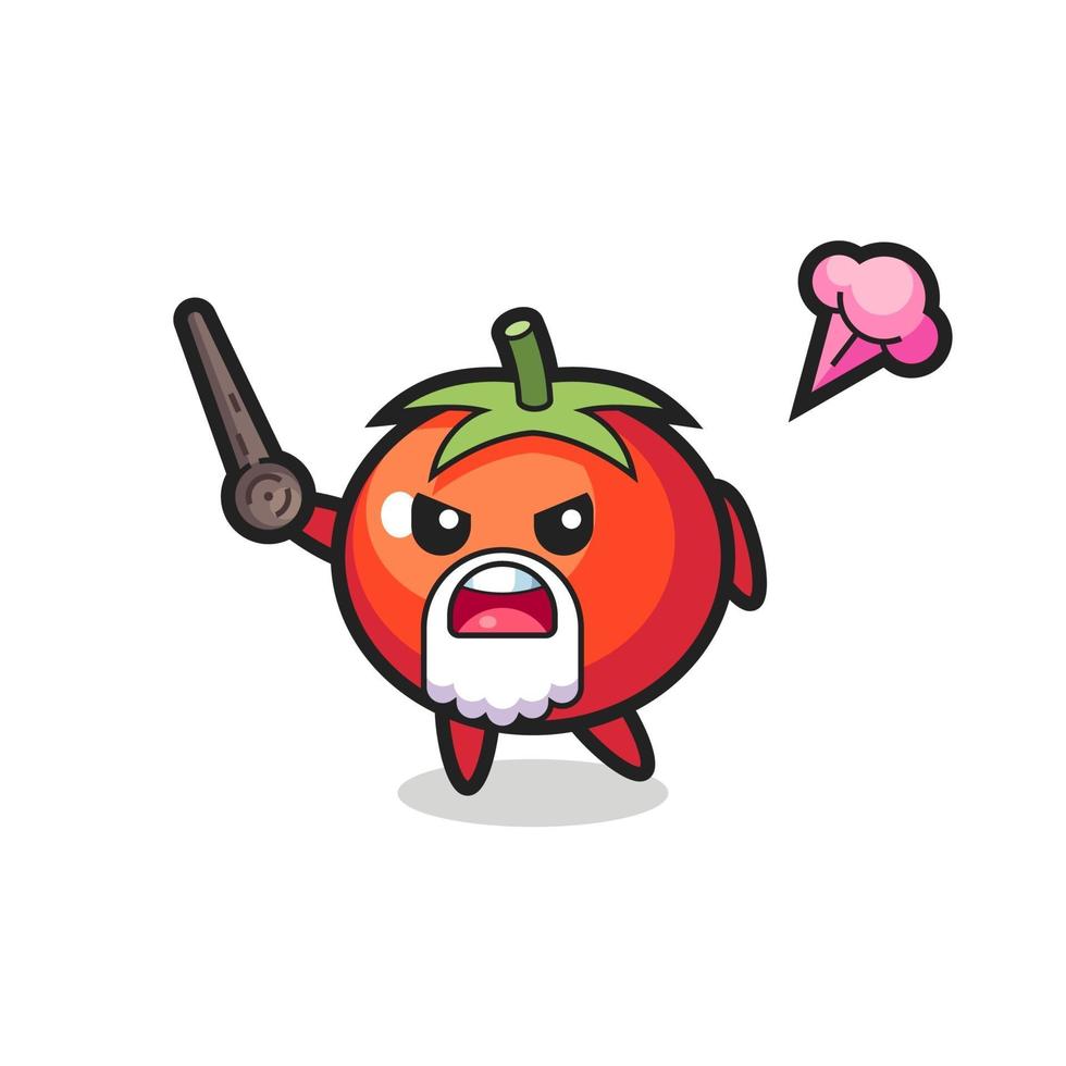 cute tomatoes grandpa is getting angry vector