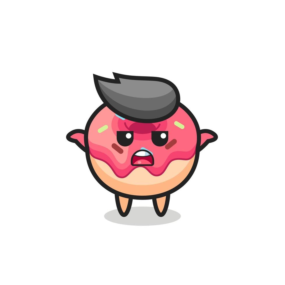 doughnut mascot character saying I do not know vector
