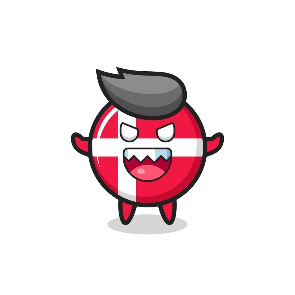 illustration of evil denmark flag badge mascot character vector