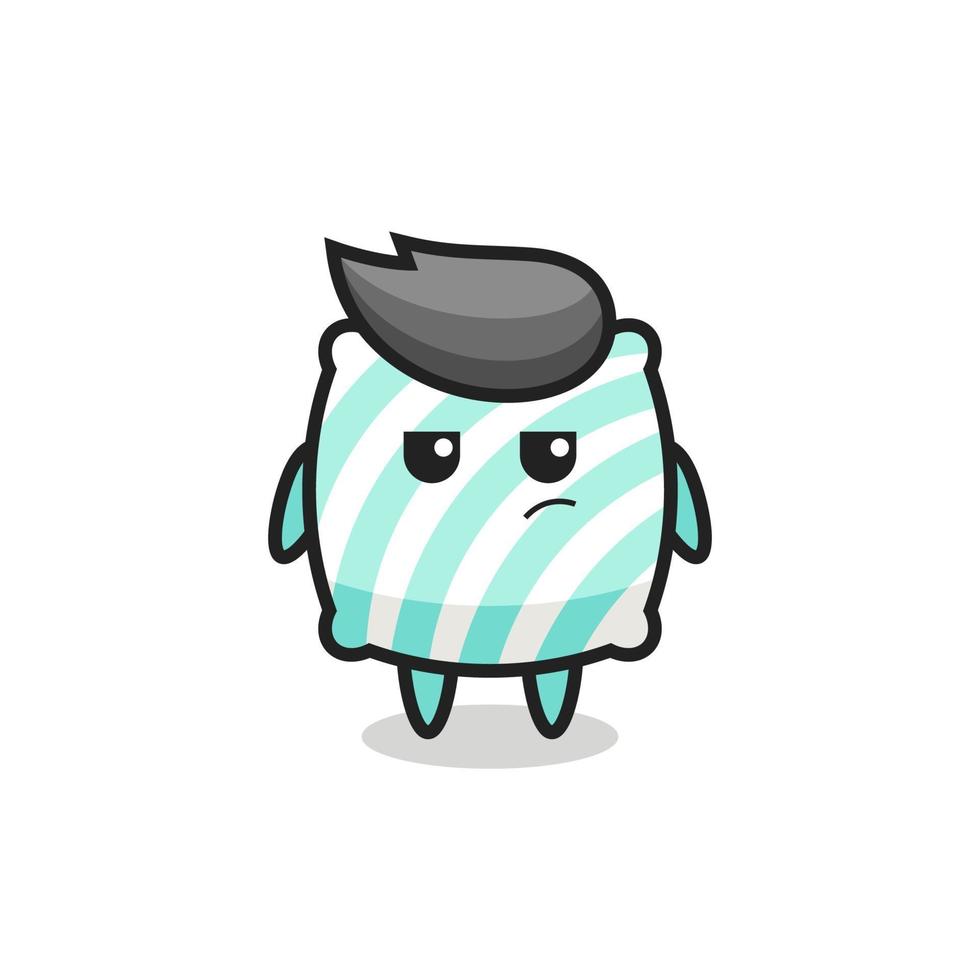 cute pillow character with suspicious expression vector