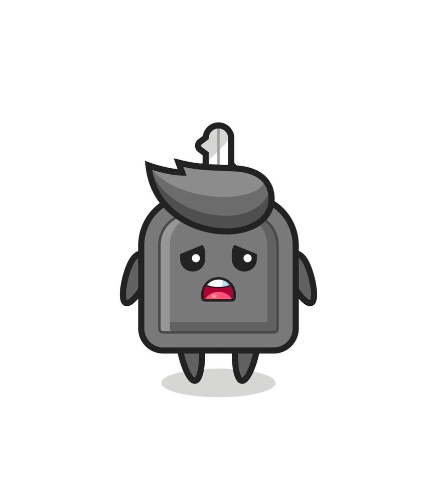 disappointed expression of the car key cartoon vector