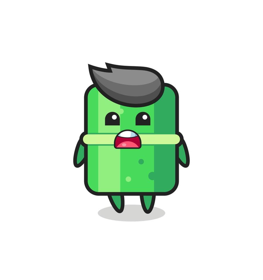 bamboo illustration with apologizing expression, saying I am sorry vector