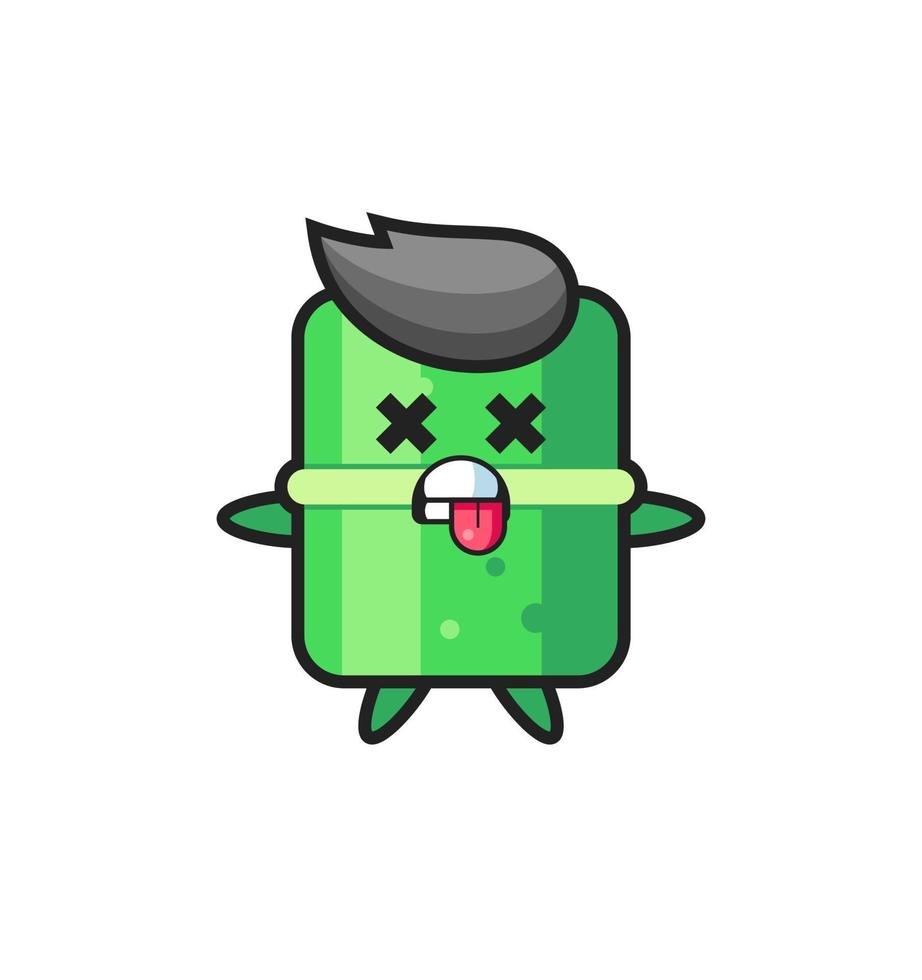 character of the cute bamboo with dead pose vector