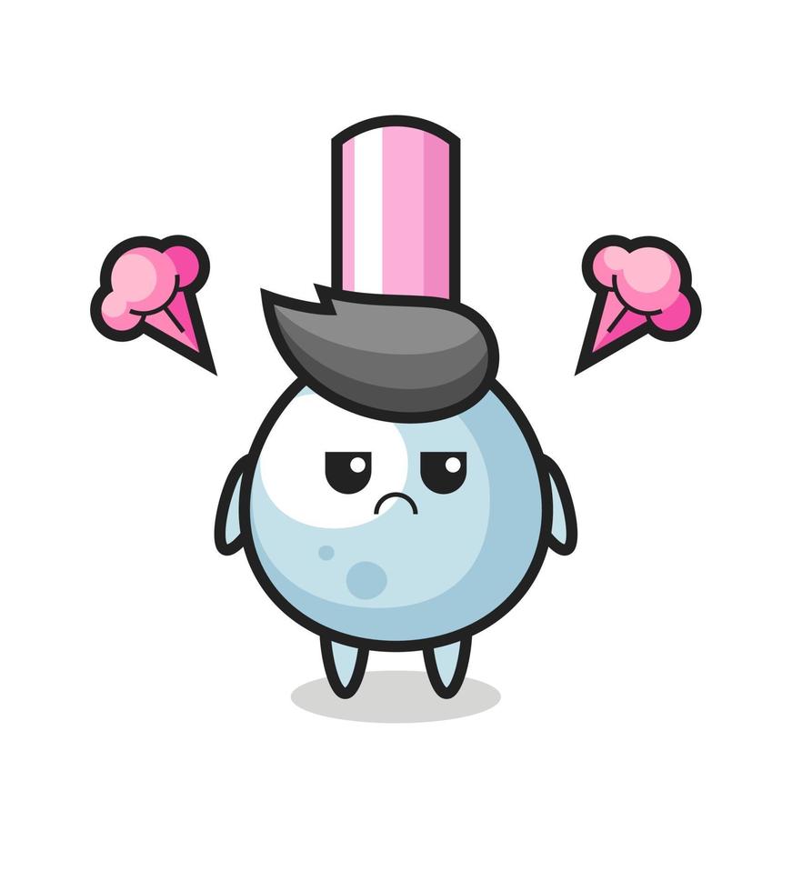 annoyed expression of the cute cotton bud cartoon character vector