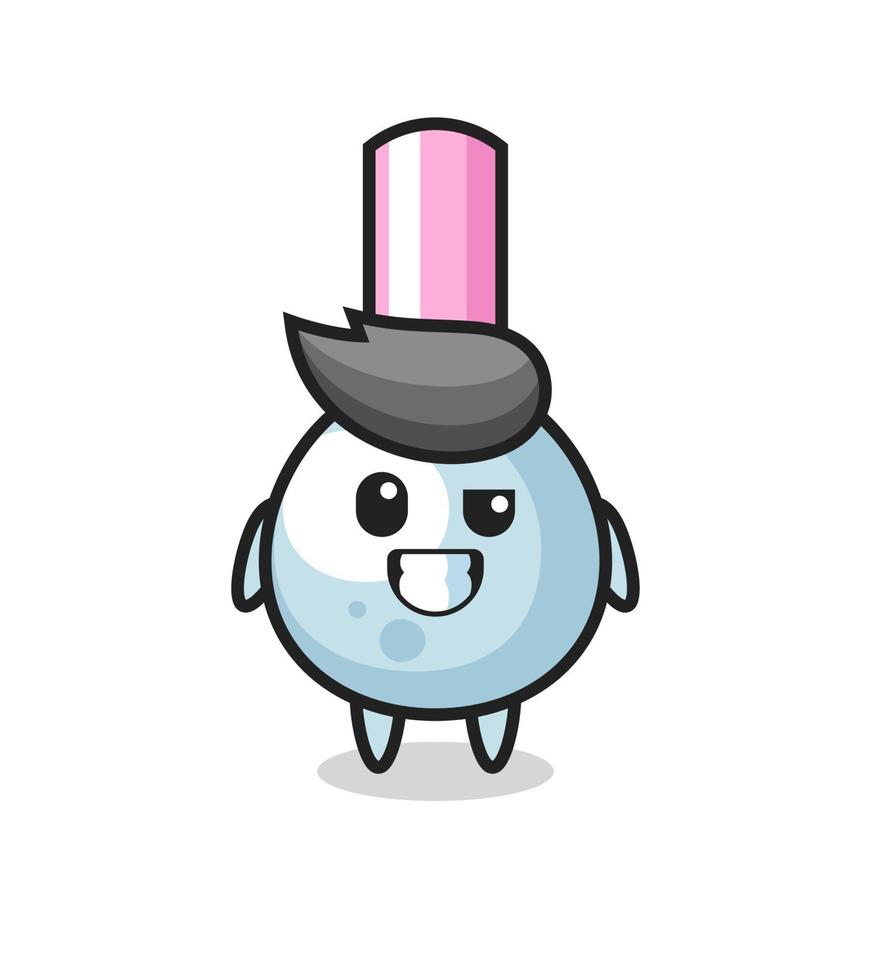 cute cotton bud mascot with an optimistic face vector