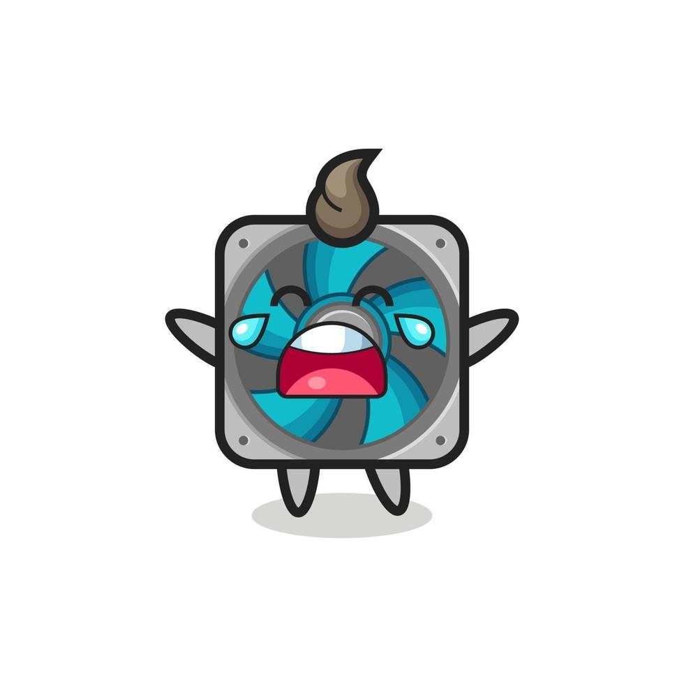 the illustration of crying computer fan cute baby vector