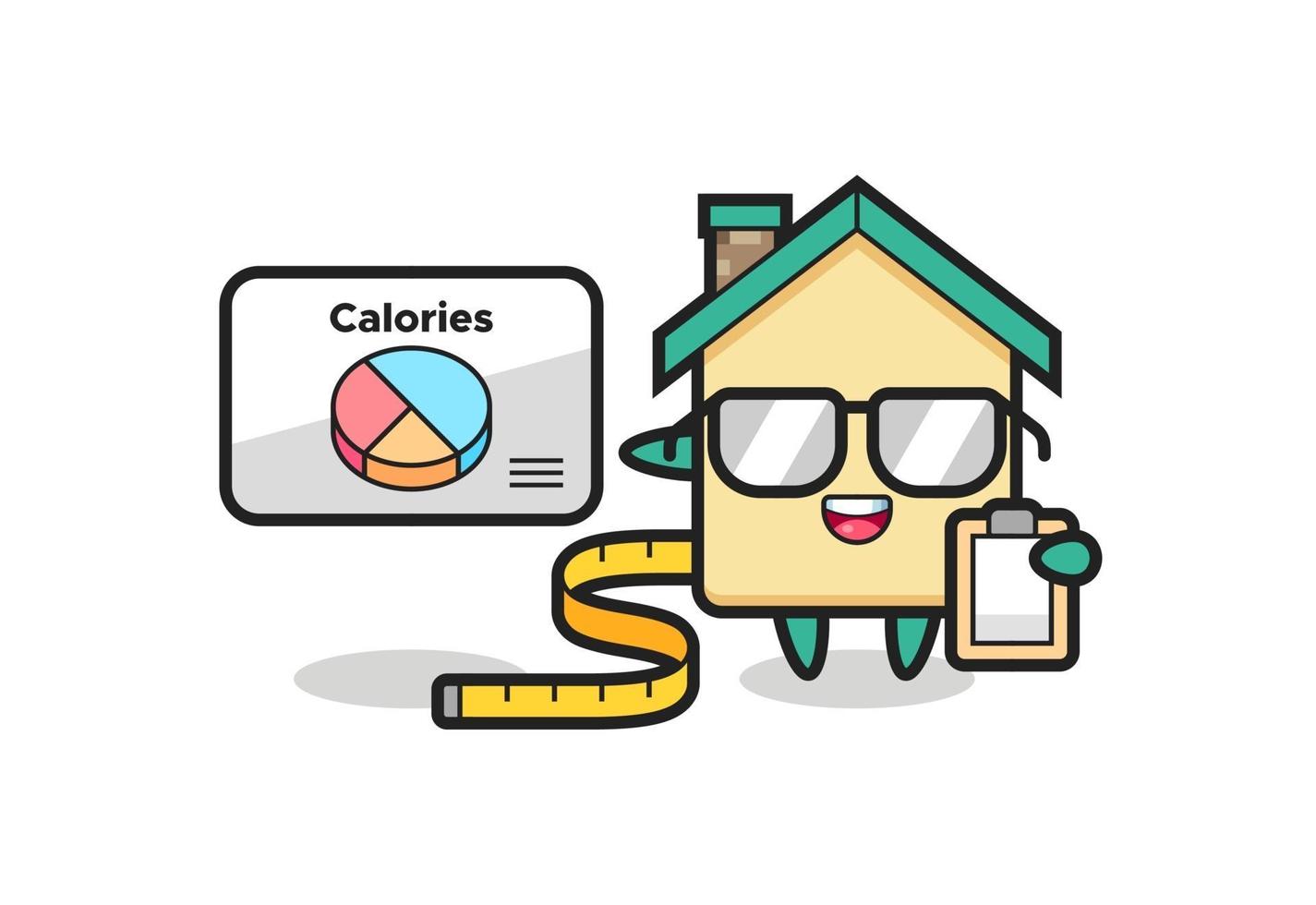 Illustration of house mascot as a dietitian vector