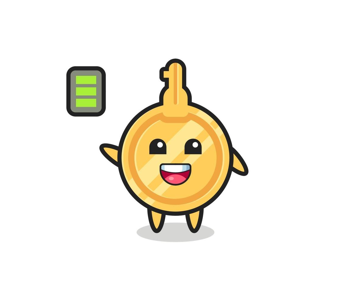 key mascot character with energetic gesture vector