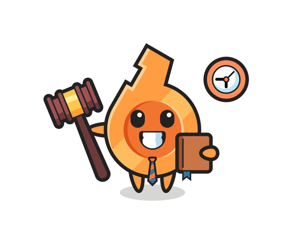 Mascot cartoon of whistle as a judge vector