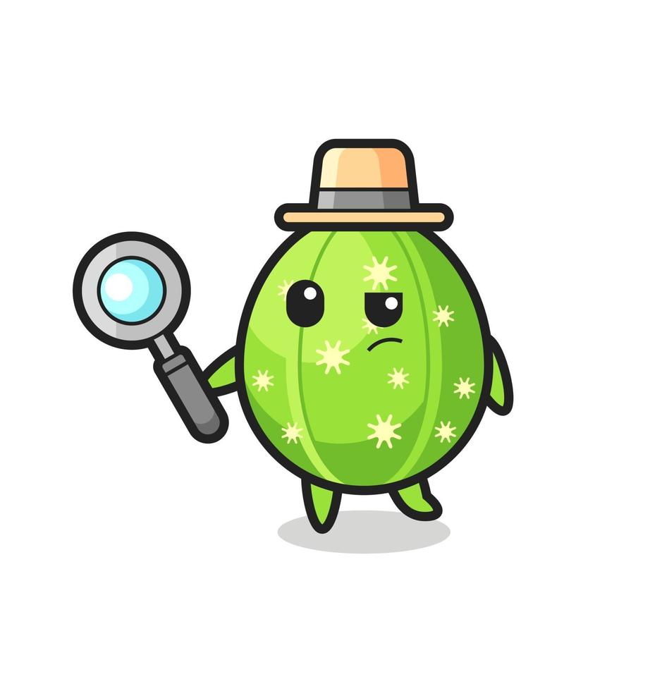 personaje detective cactus está analizando un caso vector