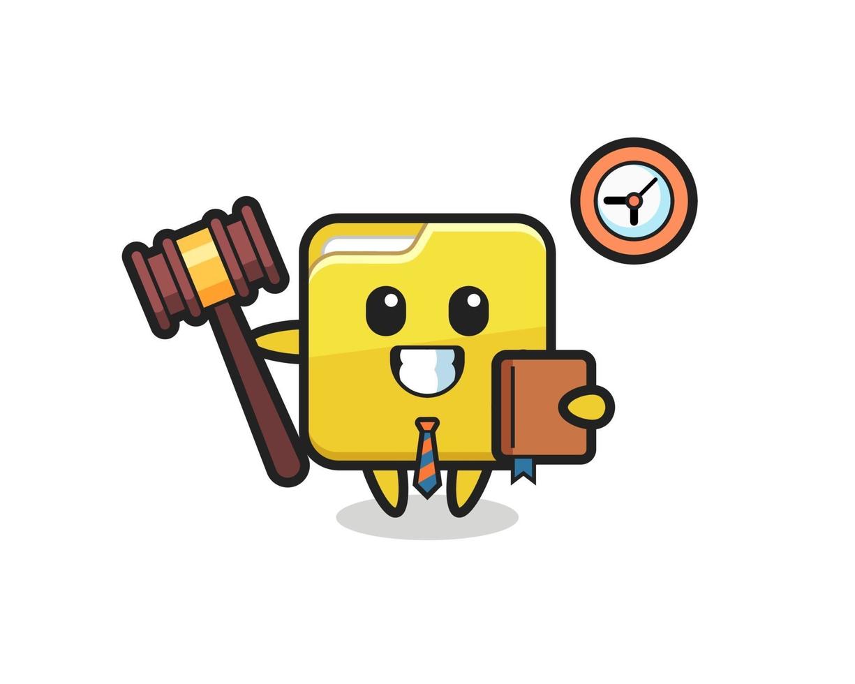 Mascot cartoon of folder as a judge vector