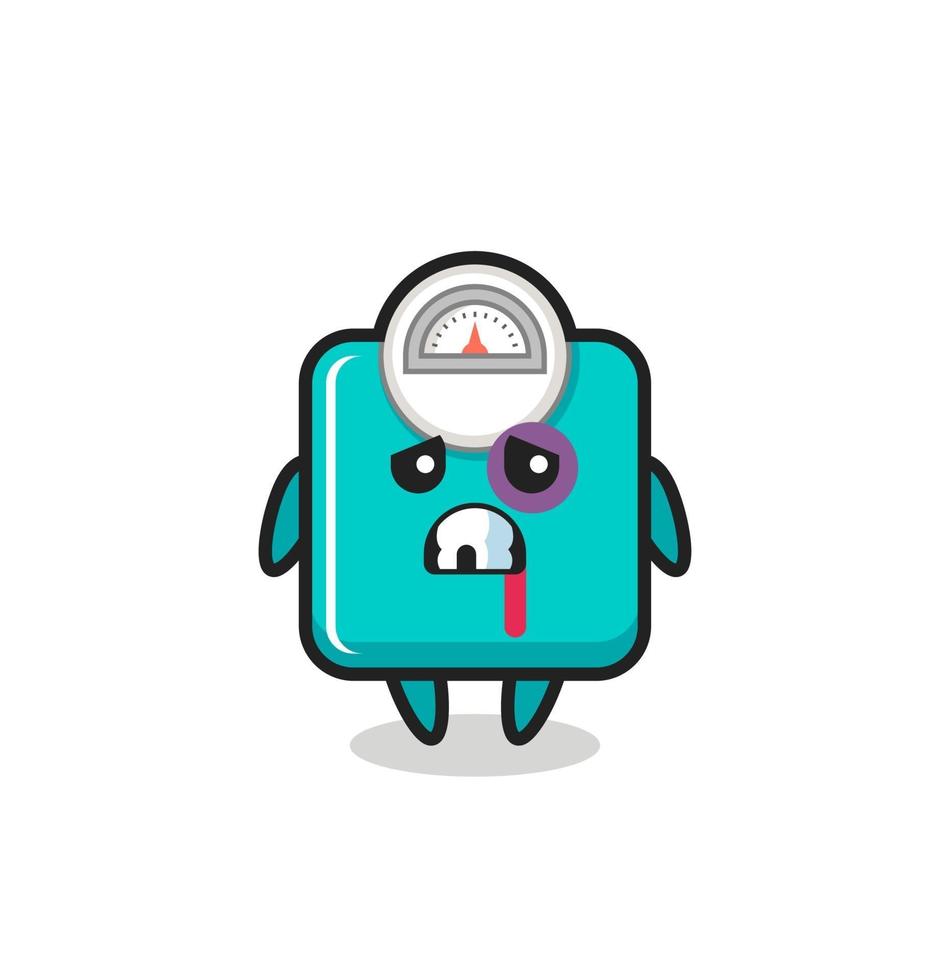 injured weight scale character with a bruised face vector