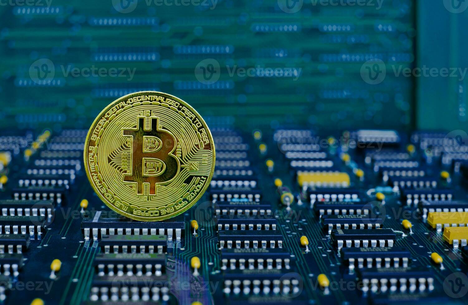 Golden bitcoin cryptocurrency new version photo