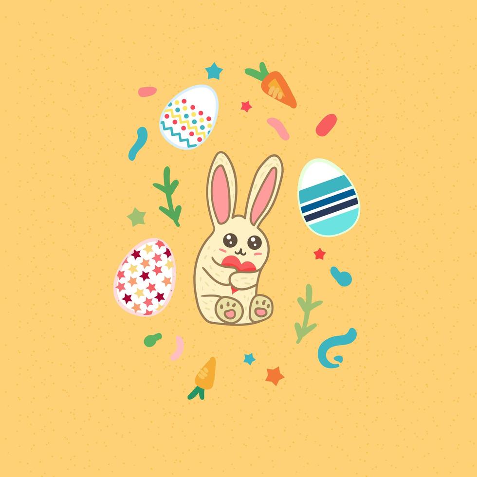 conejo de pascua feliz vector