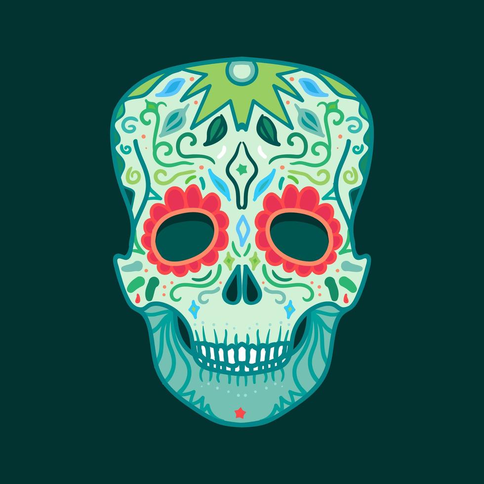 Mexican Detailed Skull vector