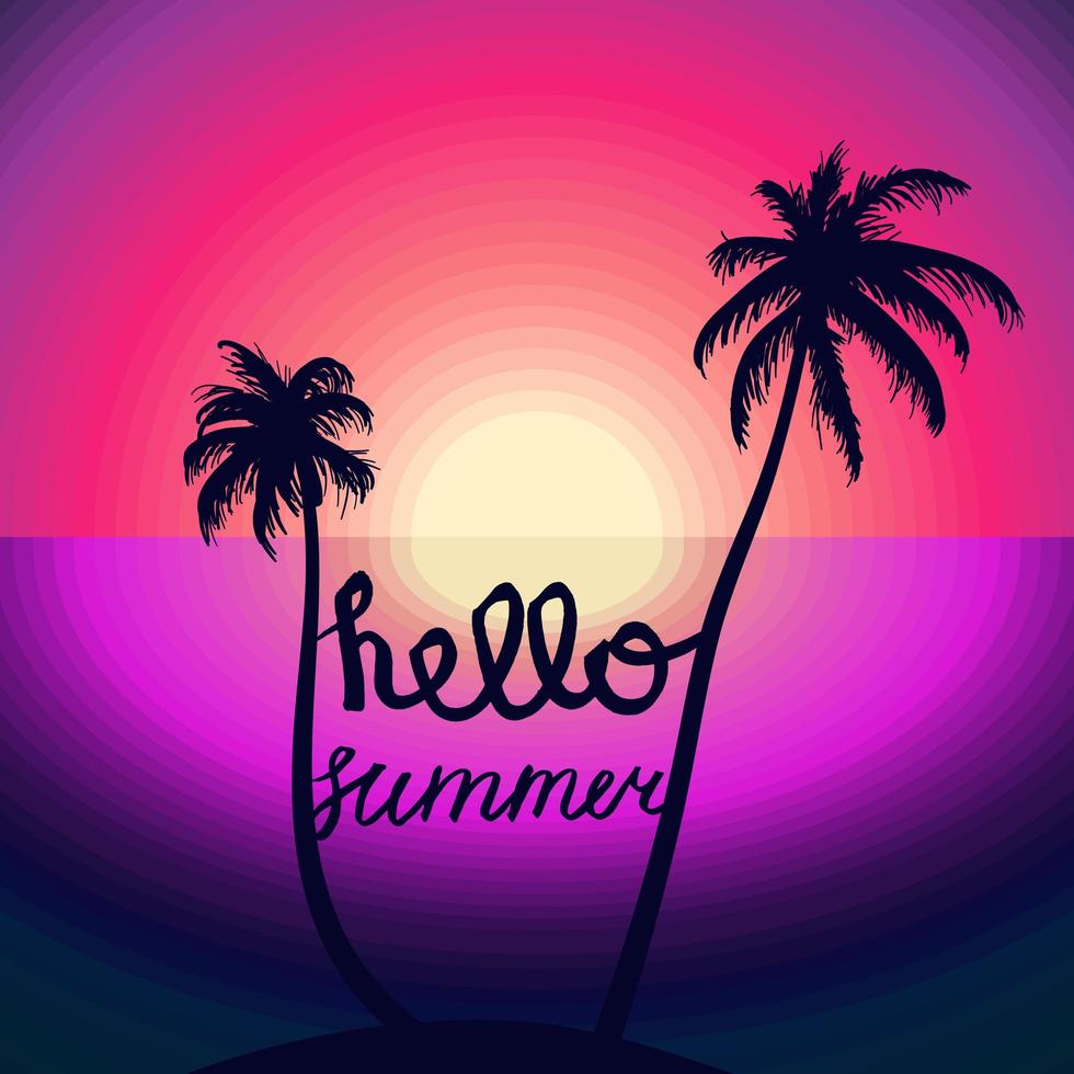 Hello Summer Lettering vector