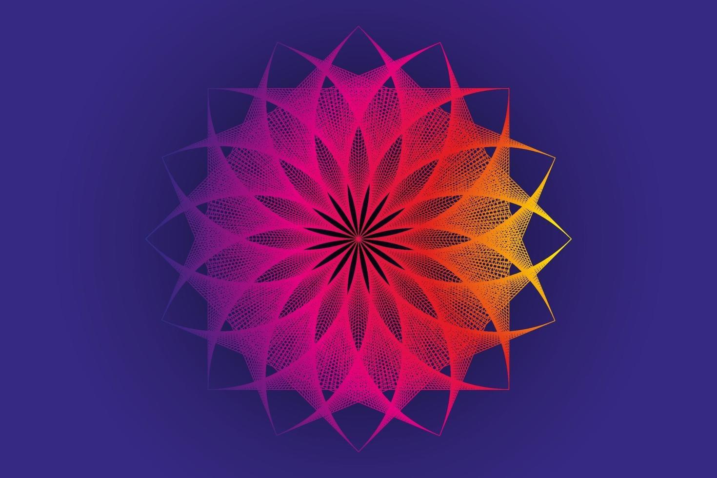 lotus flower spectrum mandala, thread art, Sacred Geometry. String Art vector