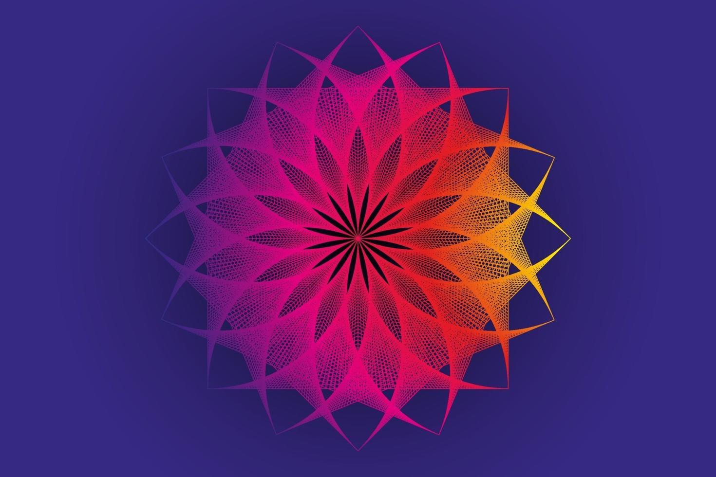 mandala del espectro de la flor de loto, arte del hilo, geometría sagrada. arte de cuerda vector