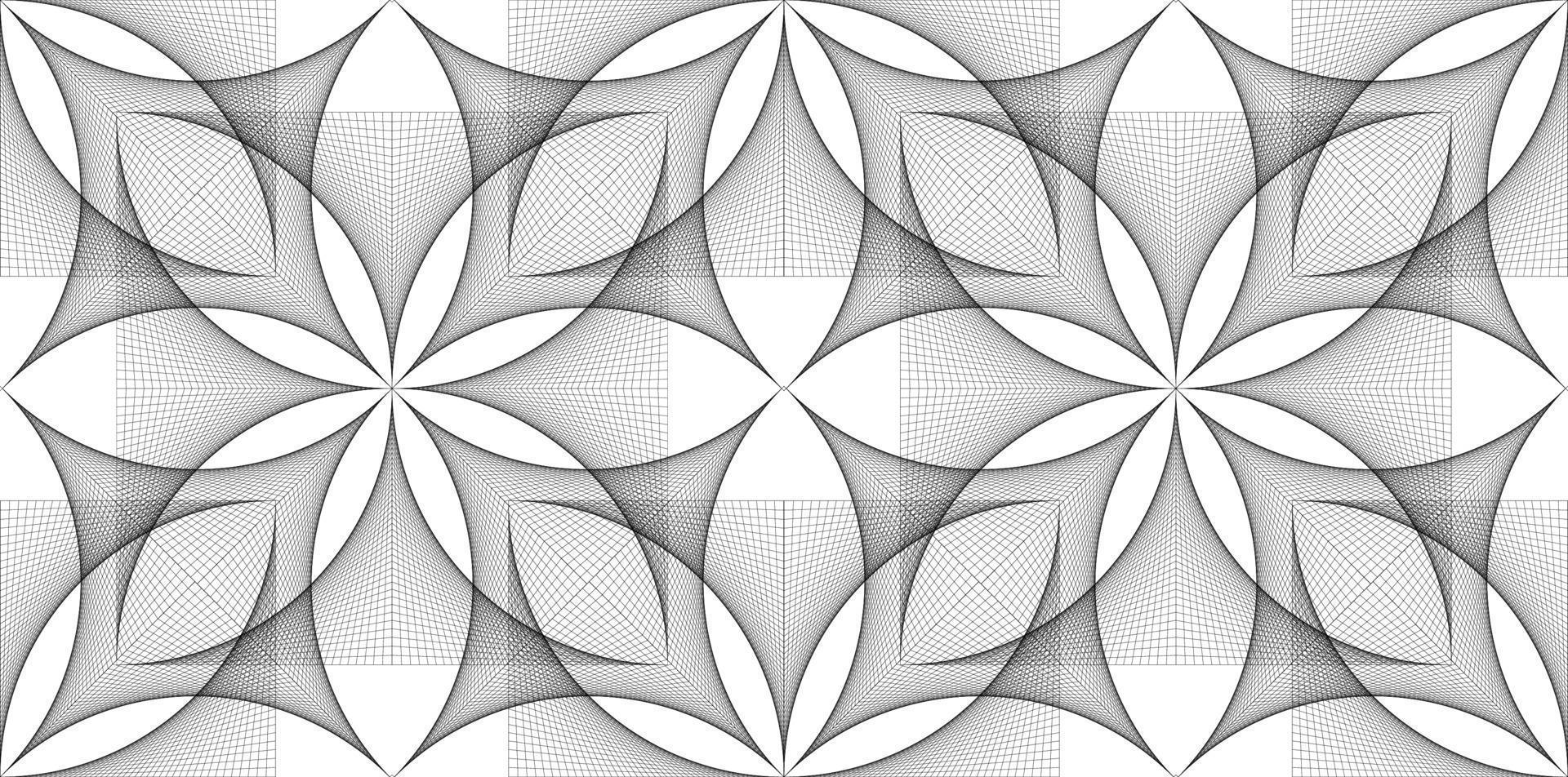 Seamless Flower of Life symbol banner template, geometric wireframe vector