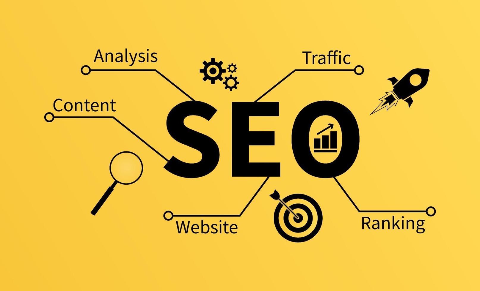 SEO search engine optimization concept vector illustration