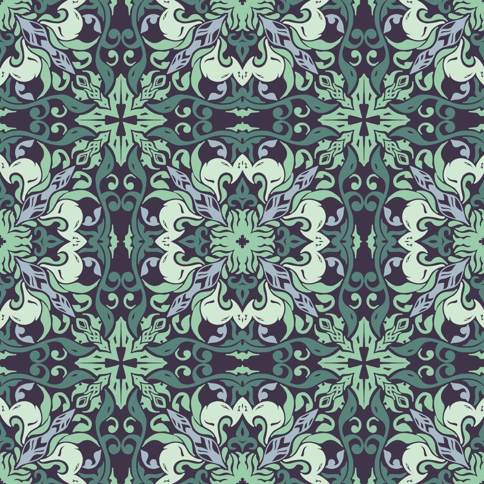 Floral seamless pattern background green color vector