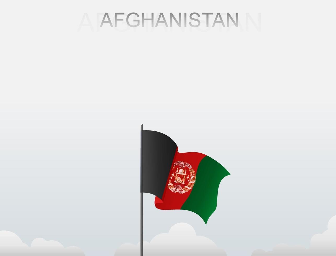 Flag of Afghanistan flying under the white sky vector