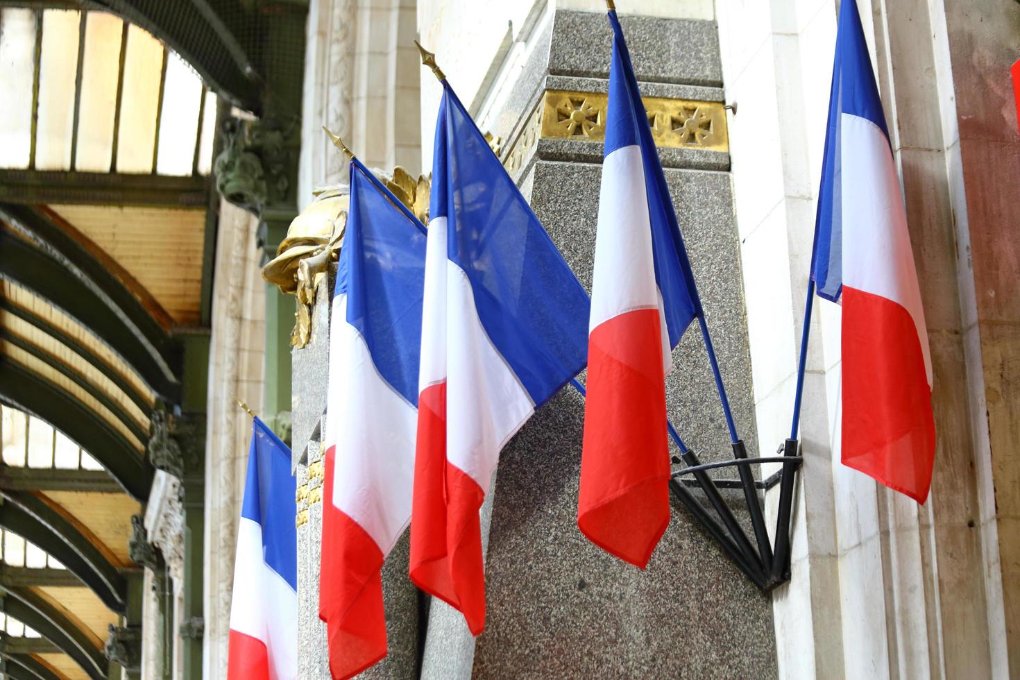 French flag at Gare de Lyon, Paris photo