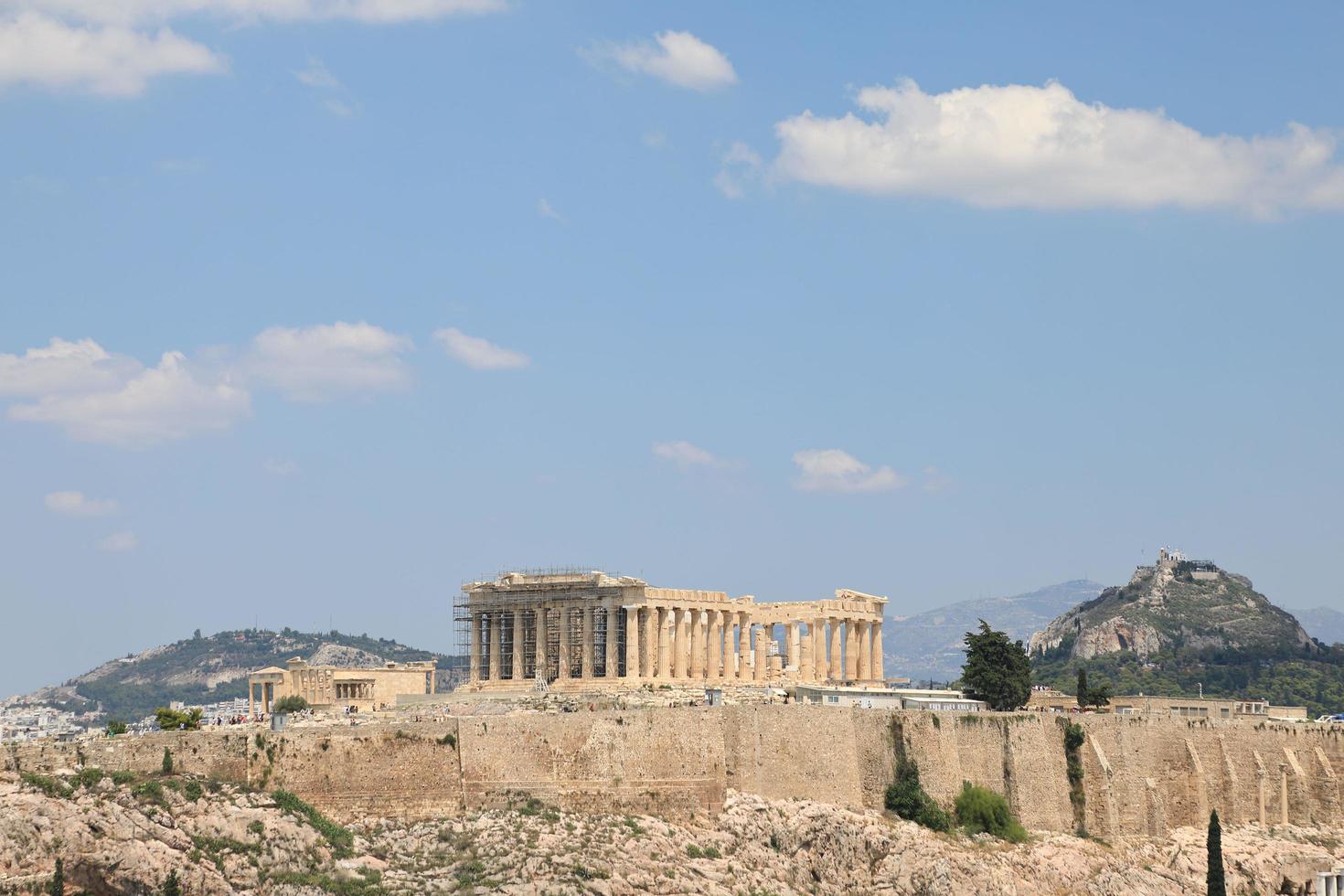 Templo del Partenón en la Acrópolis de Atenas, Grecia foto