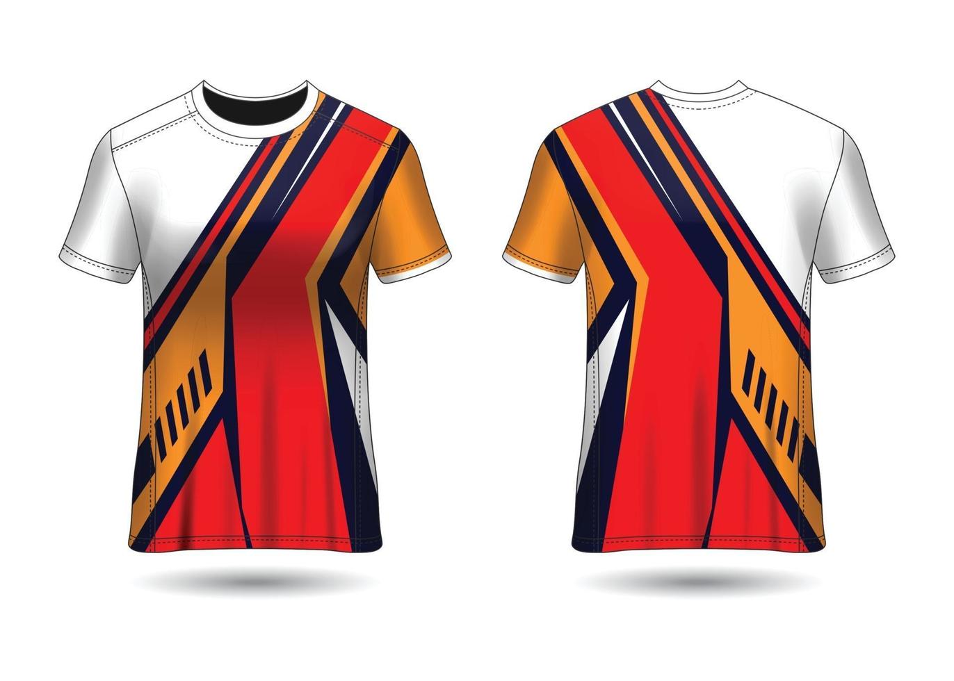 T-Shirt Sport Design. Racing jersey. uniform front and back view. vector