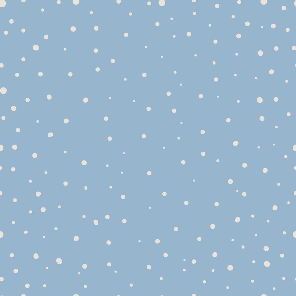 White snow falling on blue background seamless pattern Christmas vector