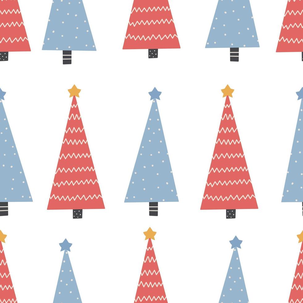 Seamless Christmas pattern with tree Christmas ornament vector