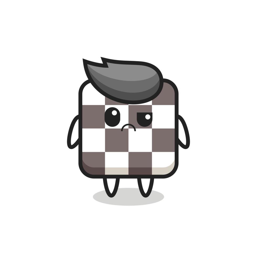 the mascot of the chess board with skeptical face vector