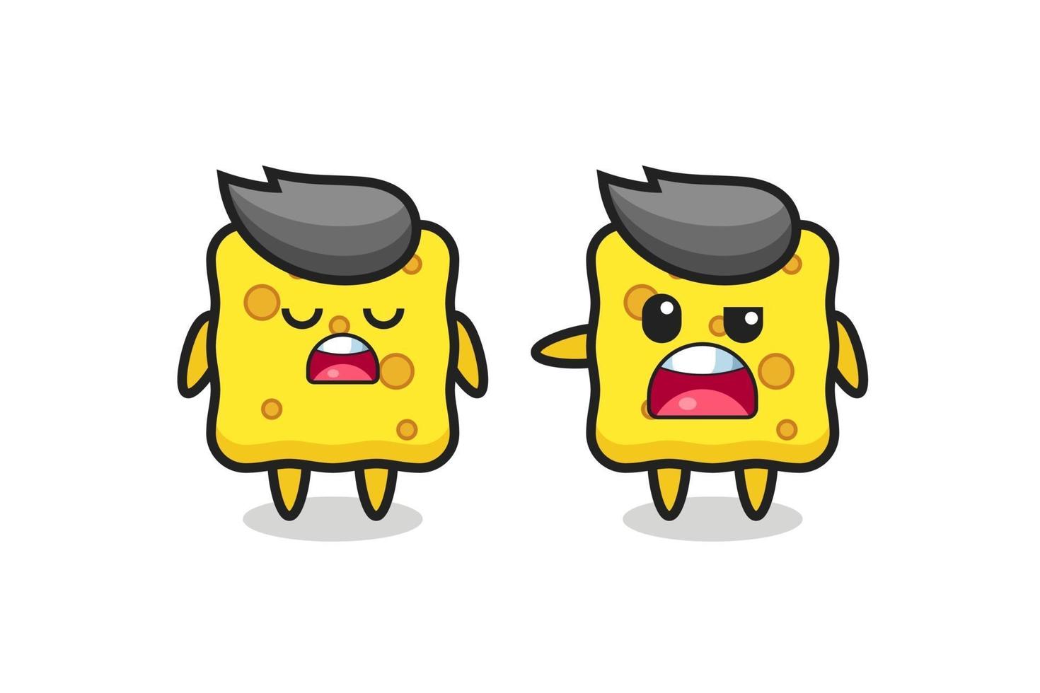 illustration of the argument between two cute sponge characters vector