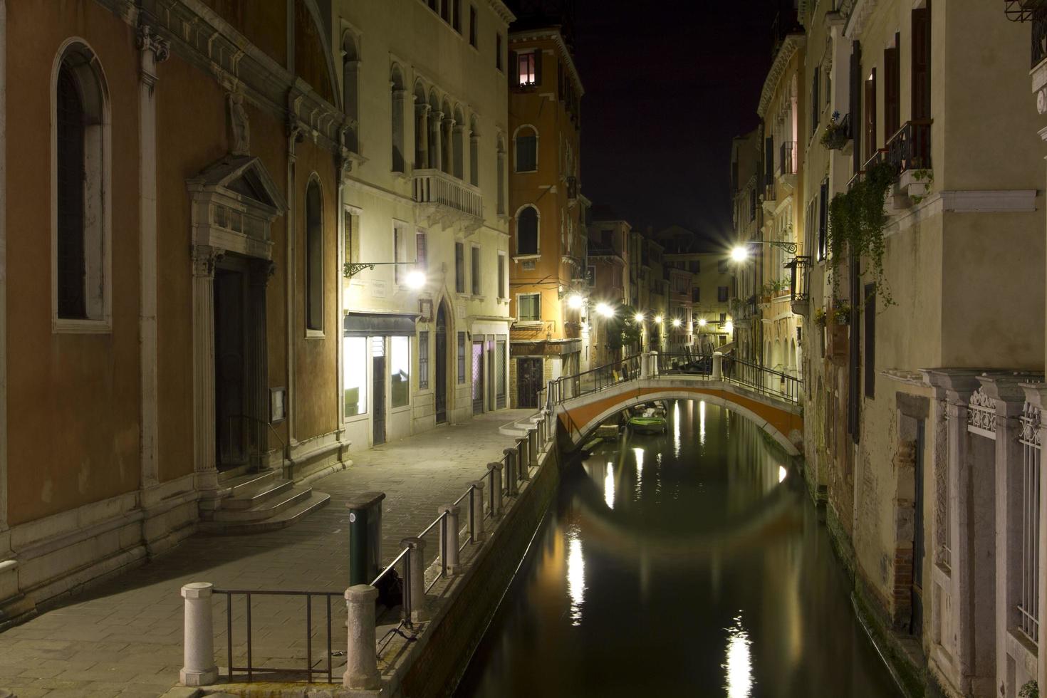 Cityscape of Venice Italy at night photo
