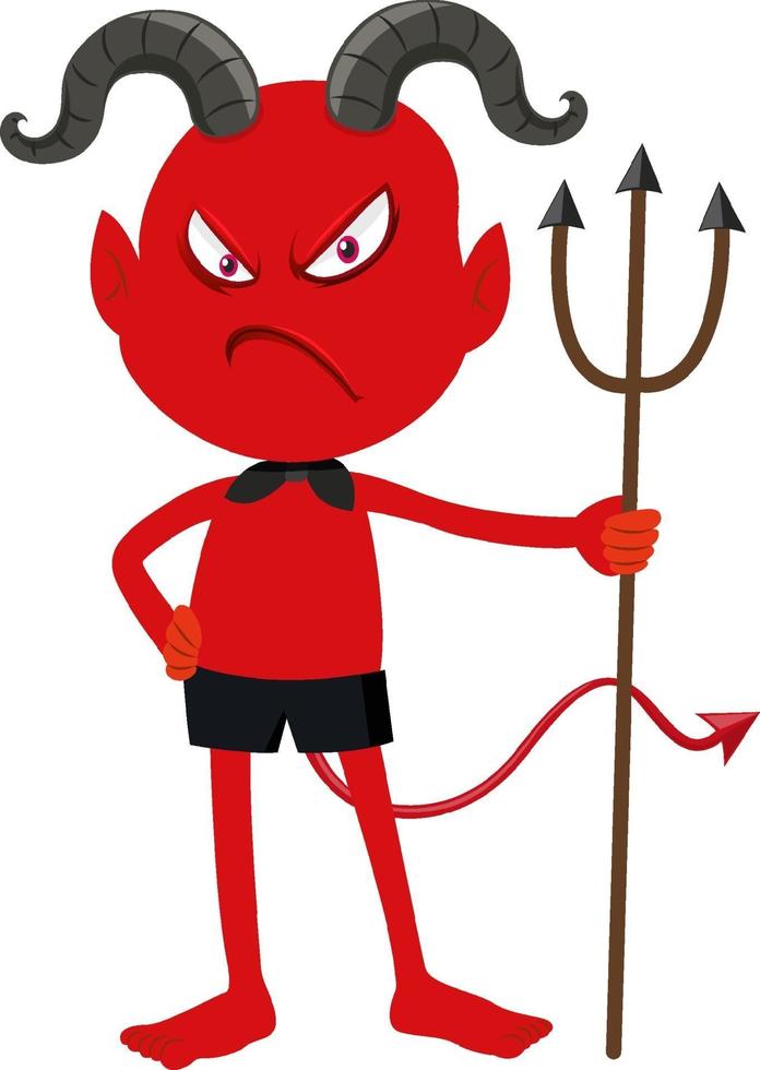 A red devil cartoon character with facial expression 3408403 Vector Art ...