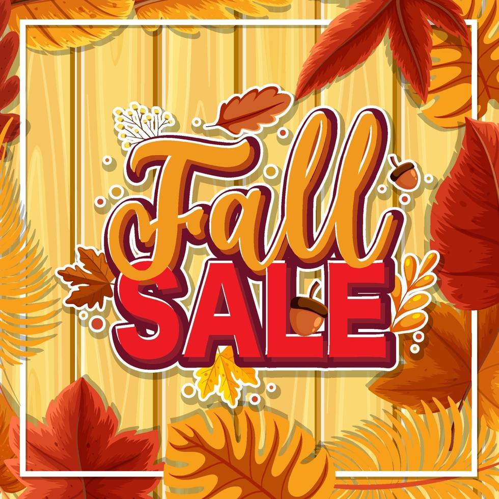 Fall sale banner template vector