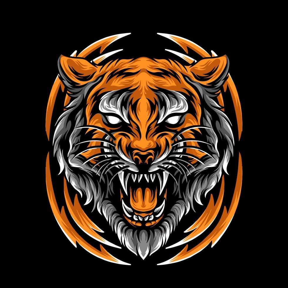 Ilustración de cabeza de tigre vector