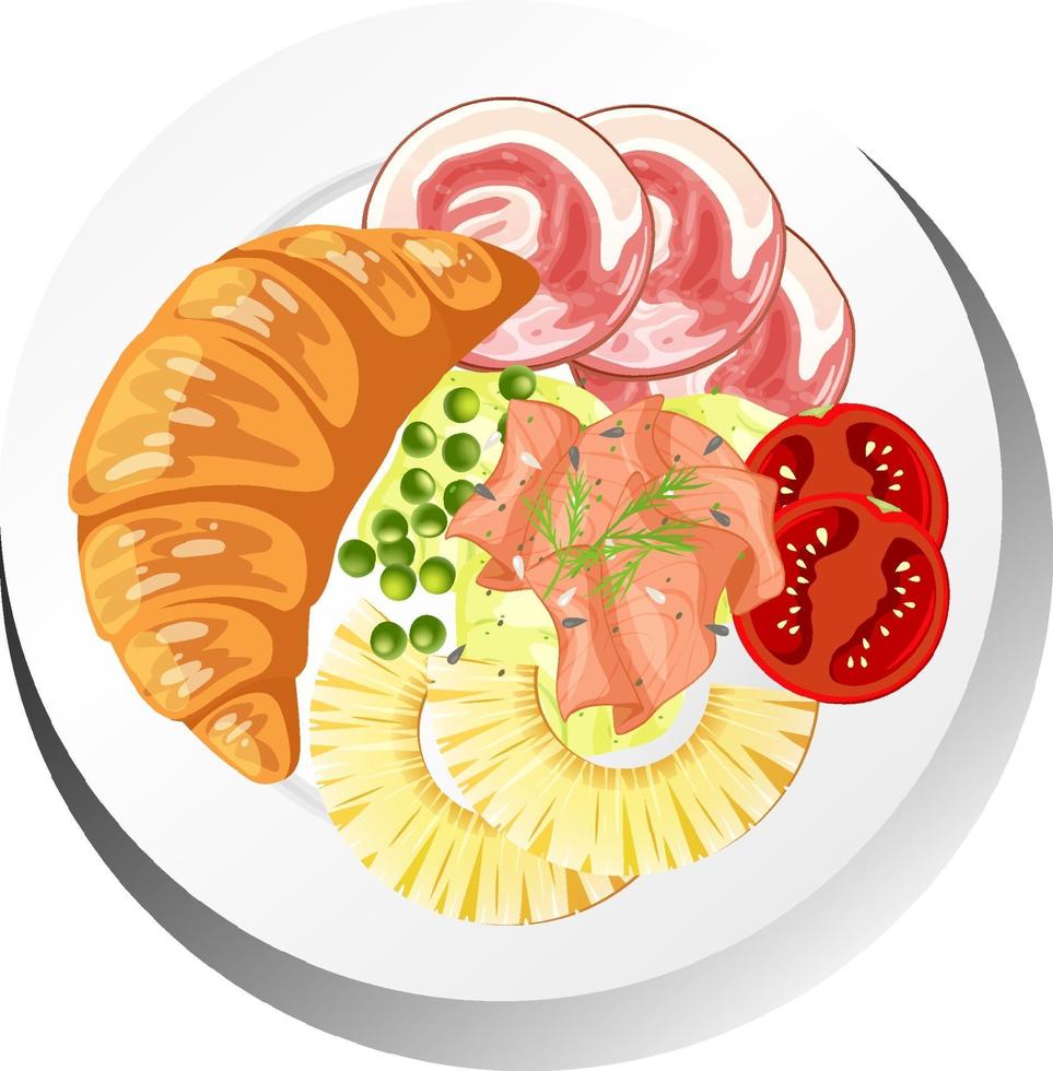 Healthy breakfast dish isolated vector