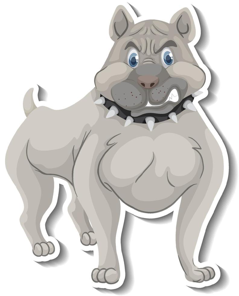 A sticker template of dog cartoon character vector