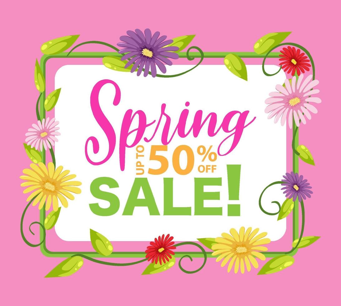 Spring sale banner template vector