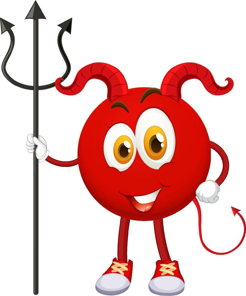 A red devil cartoon character with facial expression vector