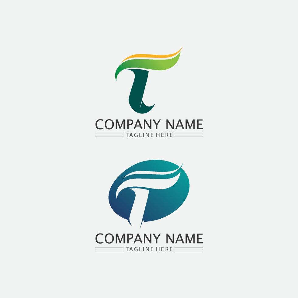 T letter, T logo vector font alphabet design and icon T