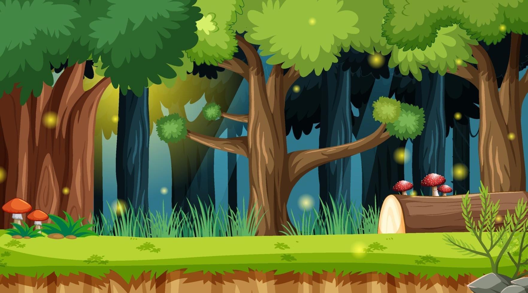 Enchanted forest landscape background vector