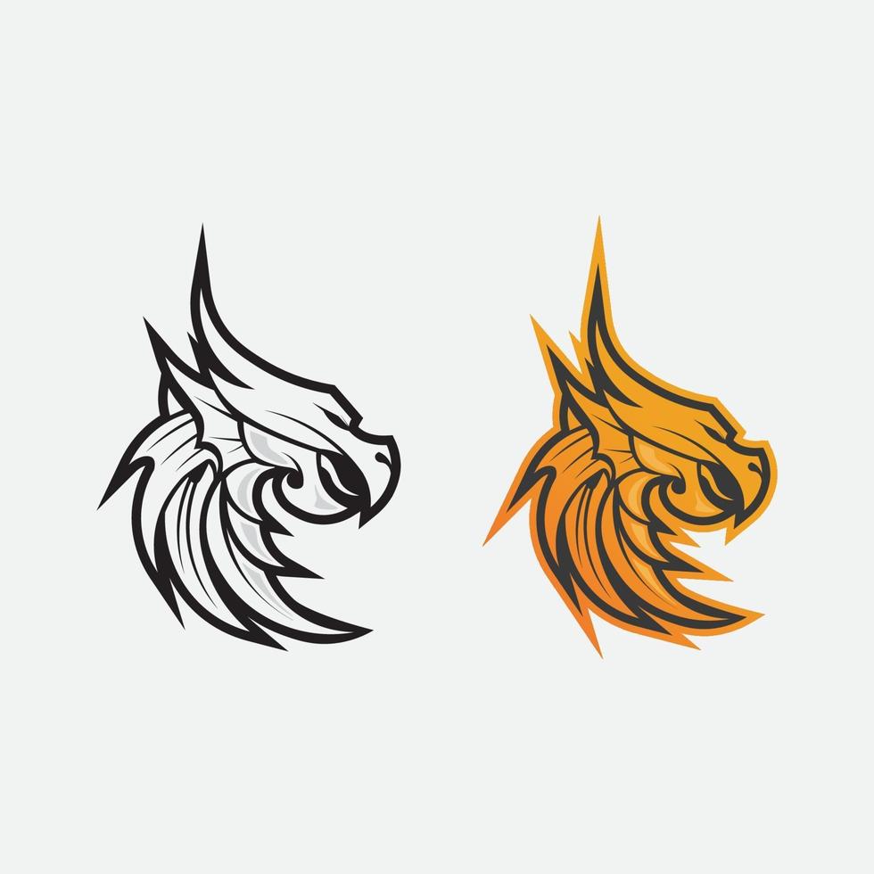 Dragon vector icon illustration fantasy animals