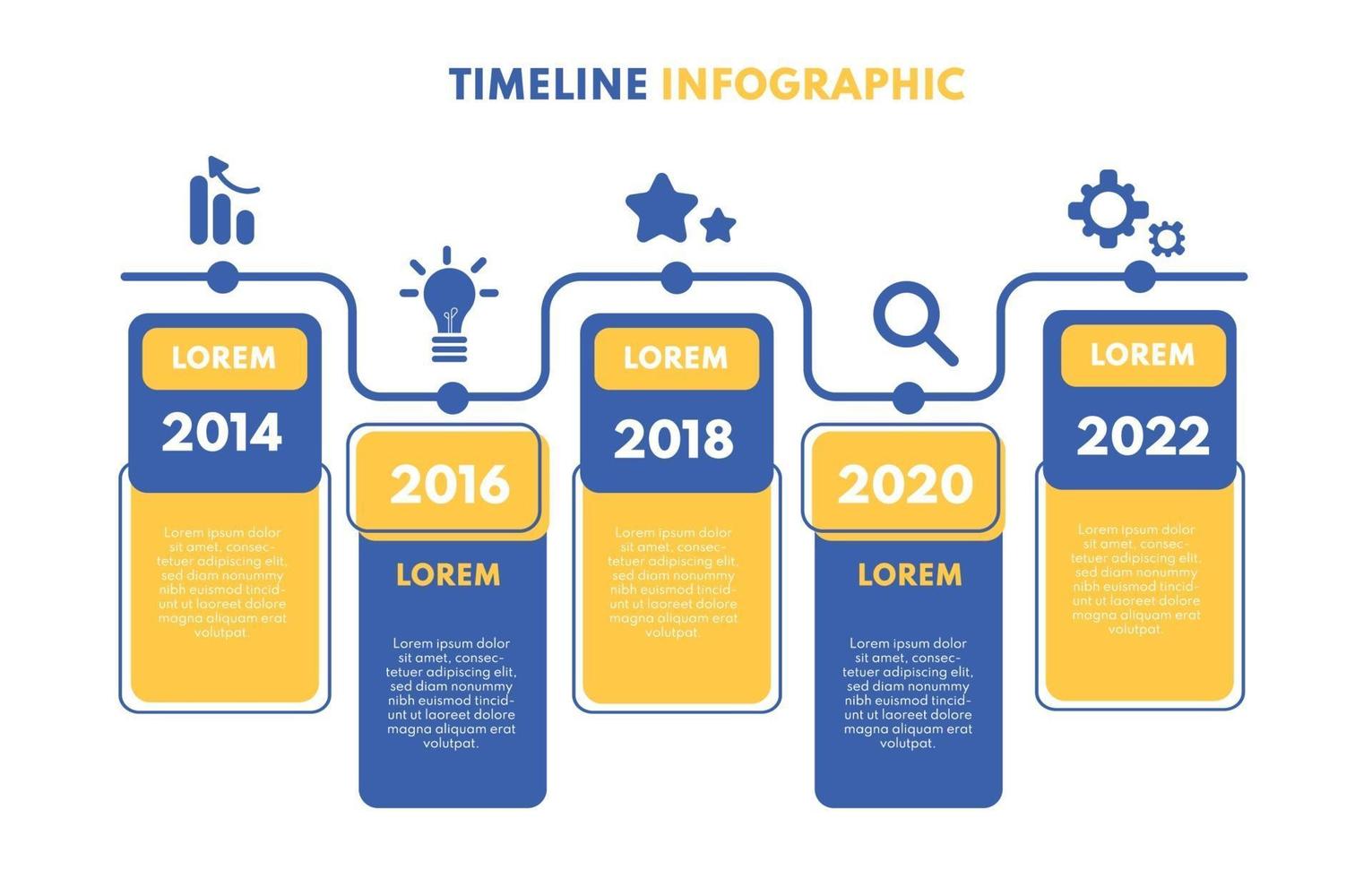 infografía de gráfico de línea de tiempo vector